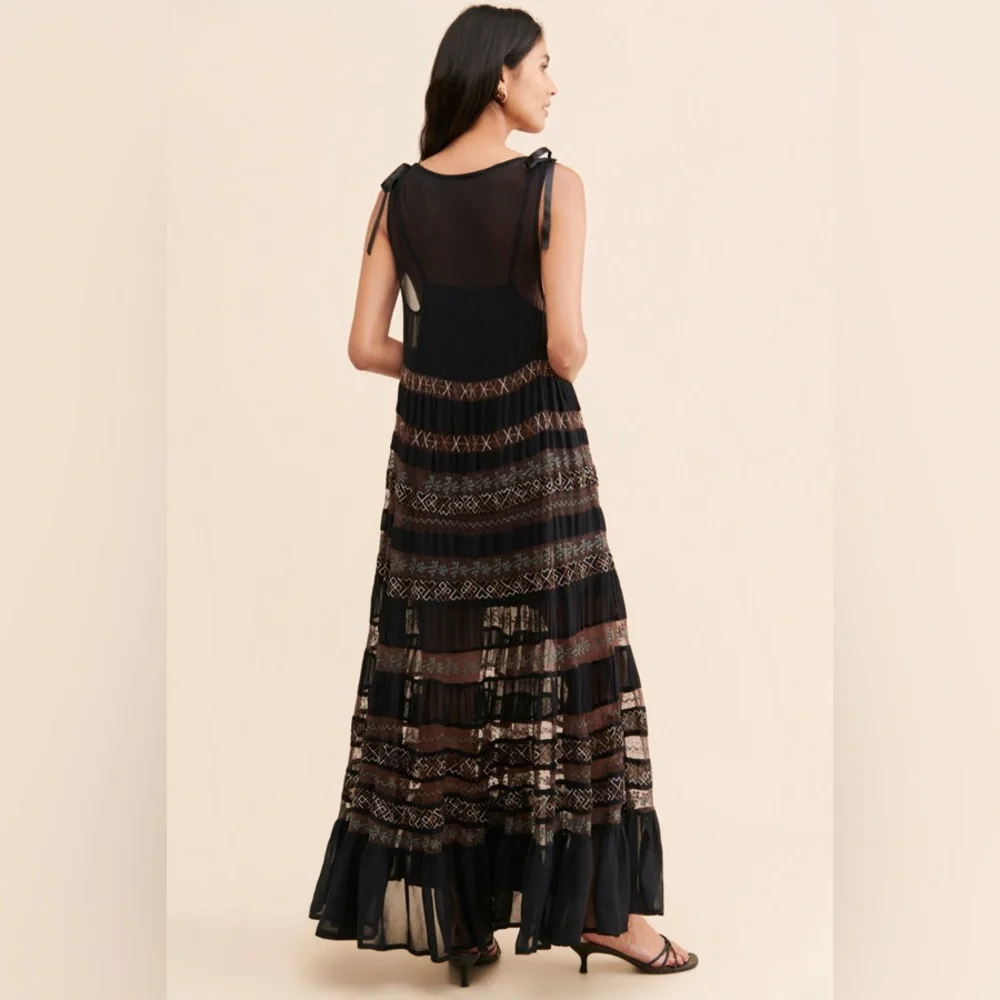 Free People Lacey Lady Maxi Dress in Black